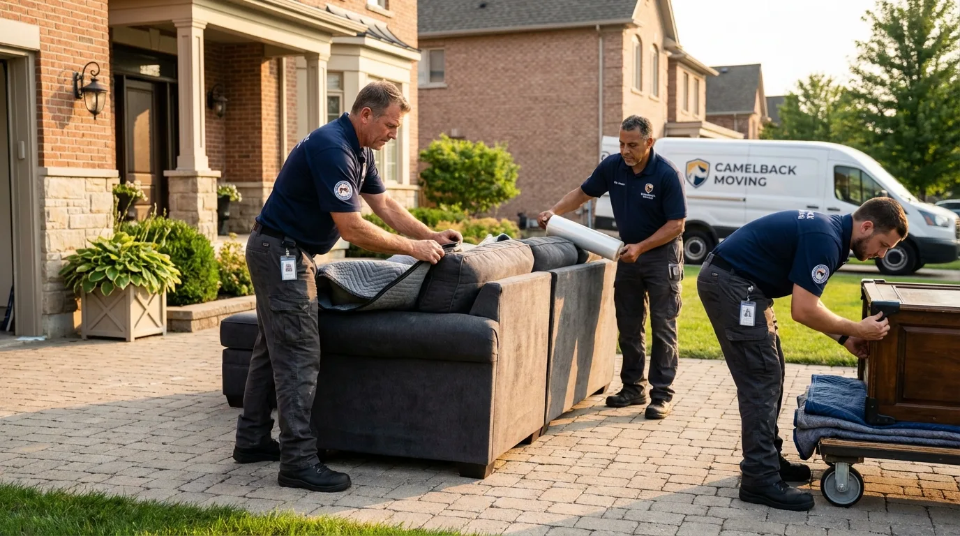Large estate moving crew wrapping furniture in Vernal, UT