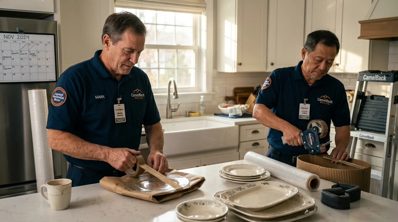 Professional crew packing kitchen dishware in Vernal, UT